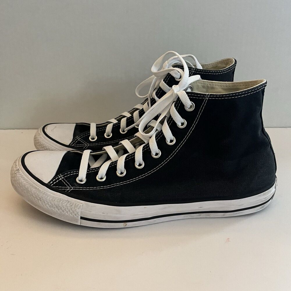 Converse All Star Chuck Taylor High Shoes Womens 13 Black Canvas Grunge Sneakers - Picture 4 of 9